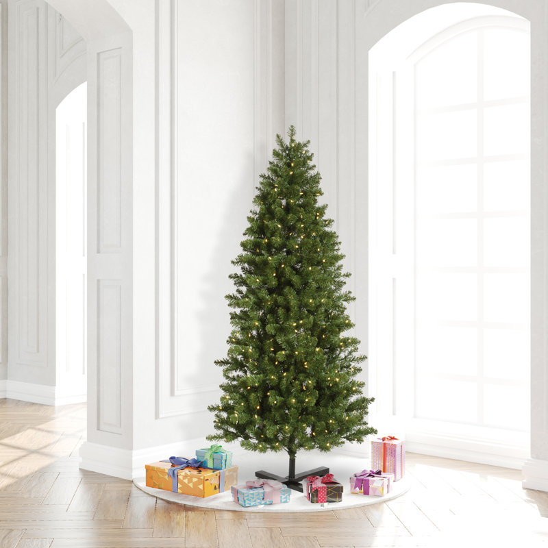 Teton Lighted Artificial Fir Christmas Tree, 6.5' H