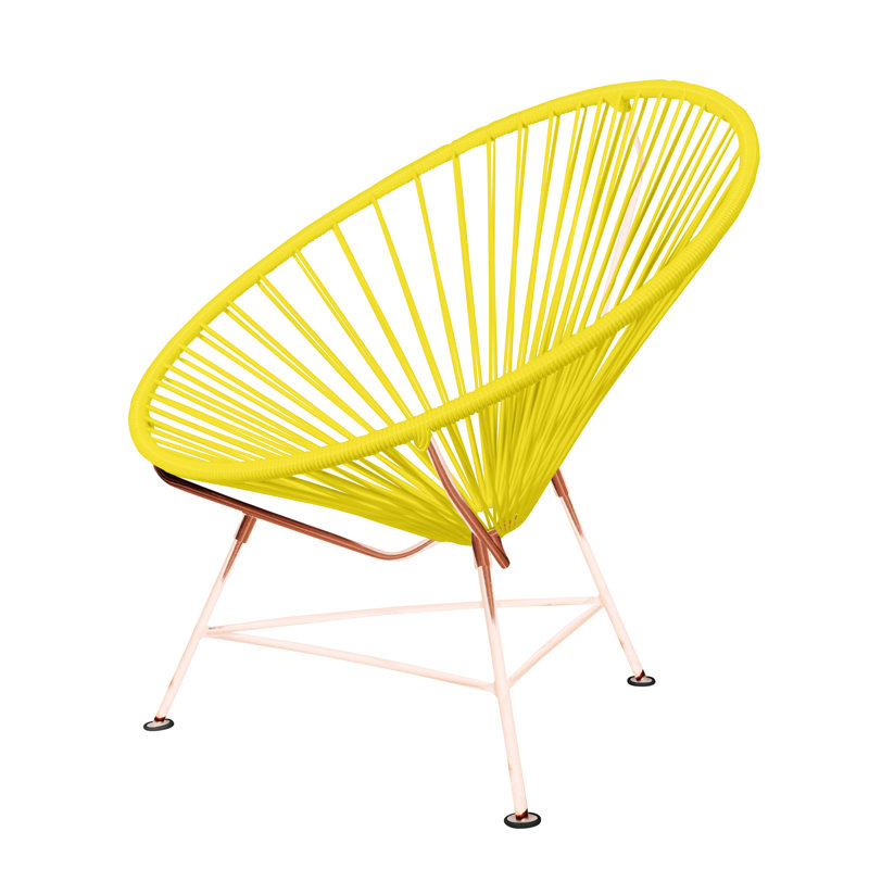 Innit Indoor Handmade Lounge Chair, Lime Yellow/Copper