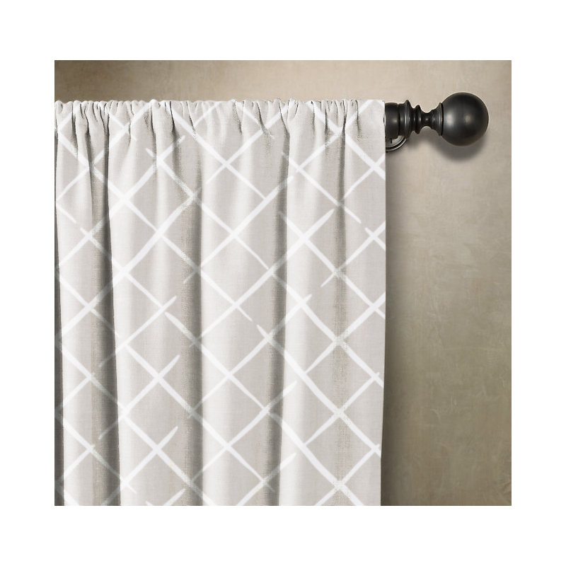 Room Darkening Curtain, 50" W x 96" L, Indigo/White