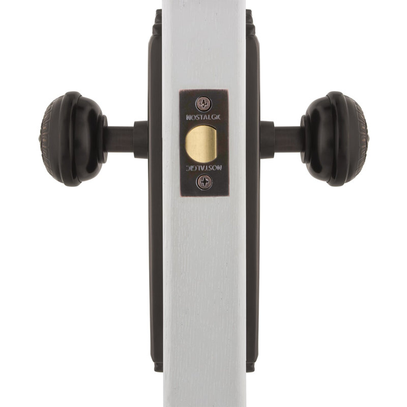 Egg & Dart Plate with Egg & Dart Door Knob, Timeless Bronze, 2.375"