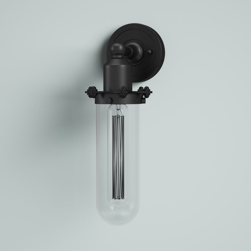 Eleanor Armed Sconce, Matte Black, Clear