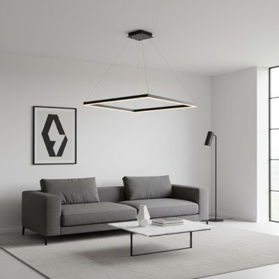 Kalvin 1-Light Modern Chandelier Square Kitchen Island Pendant Lighting with Remote Control