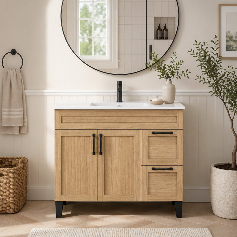 Freestanding Standard With Ceramic Top, 39.8