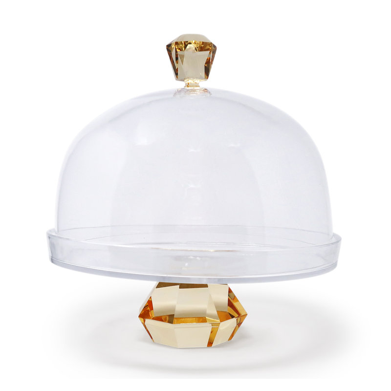 Glass Cake Stand, Amber