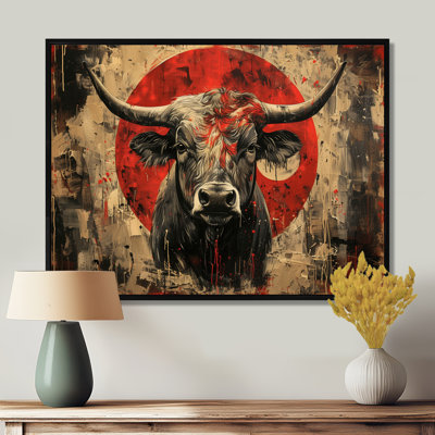 Taureau rouge, astrologie, taureaux courages - bovins, art mural