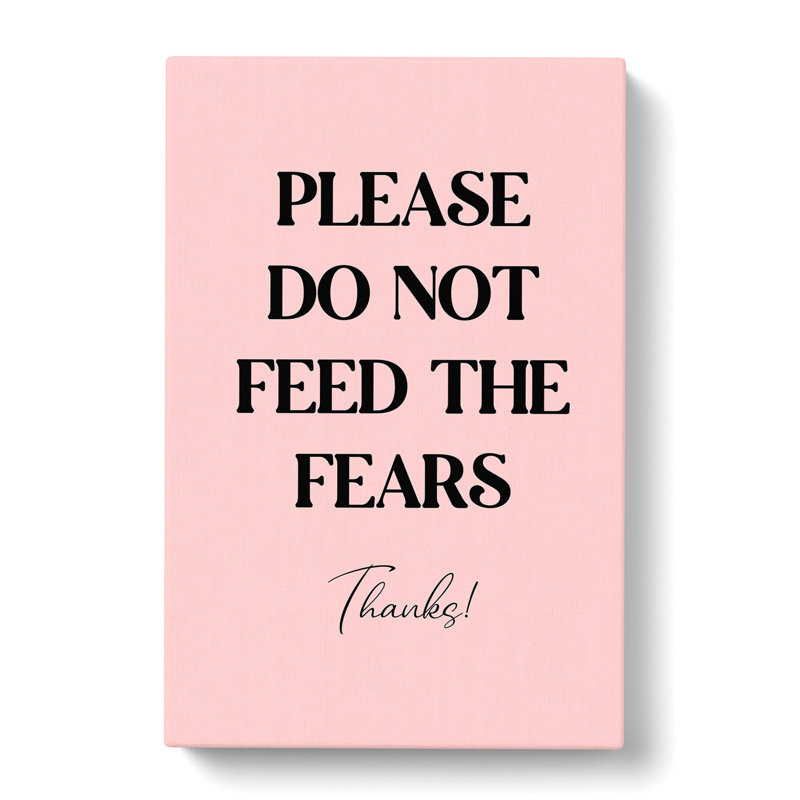 Do Not Feed the Fears - Wrapped Canvas, 91cm H x 60cm W x 3cm D