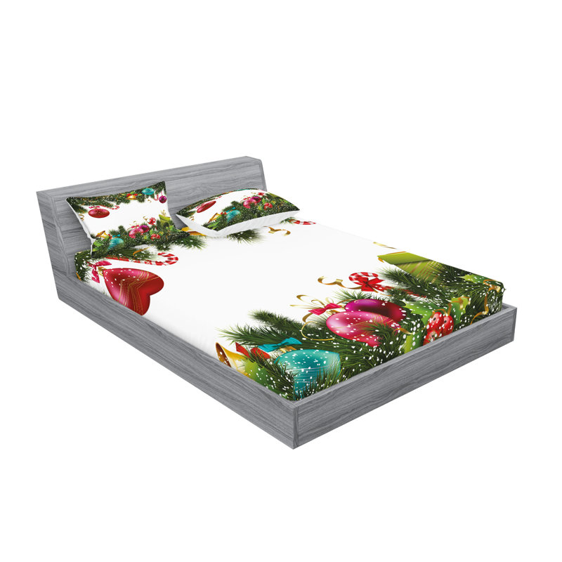 Multicolore drap-housse et coussin décoratif Ambesonne, Ensemble de draps pour très grand lit californien