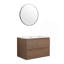 Meuble-lavabo mural 30 po avec lavabo en céramique, 2 tiroirs à fermeture en douceur, ensemble KD-1651200866-1651200865