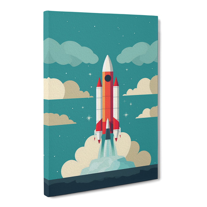 Rocket Minimalism - Wrapped Canvas, 50cm H x 35cm W x 3cm D