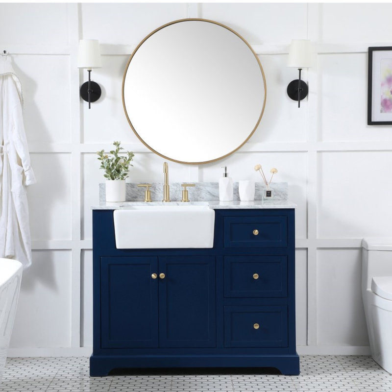 Ensemble de meuble-lavabo simple 42 po Pardue, Bleu