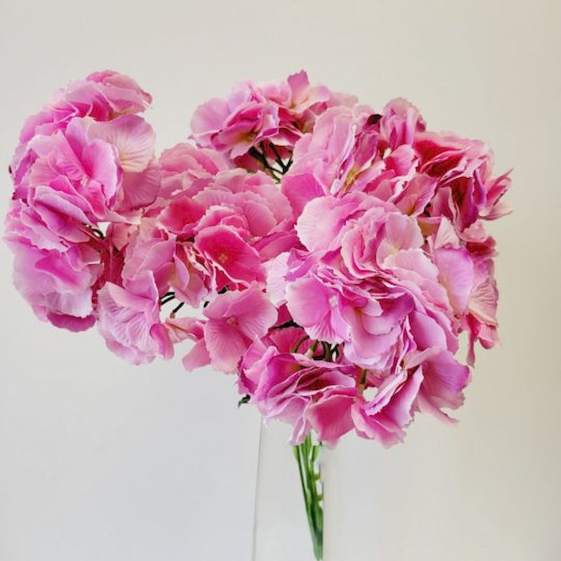 Fabric Hydrangea Arrangement, Hot Pink