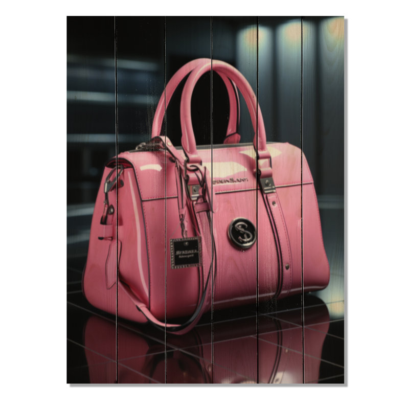 Fashion Bag Glamour II rose sur bois, H 32 po x l 24 po x P 0,78 po