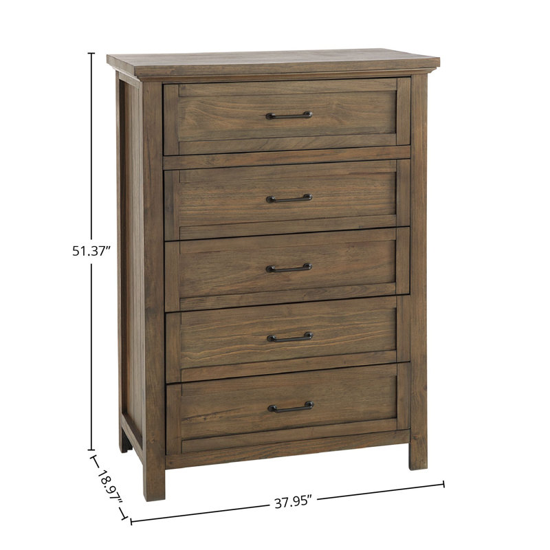 Aceline 5-Drawer Chest, Harvest Brown
