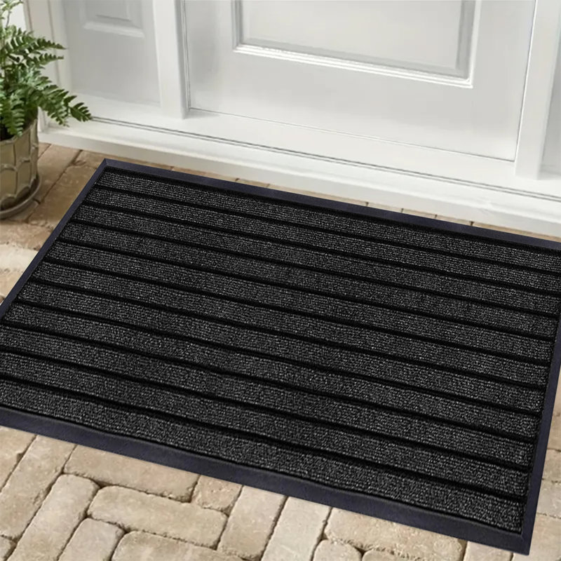 Kirin Non-Slip Indoor Outdoor Dust Resistant Door Mat , 60cm W x 90cm L, Black