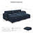 Velvet Modular Sectional Sofa Bed Soft Livingroom Couch with Detachable Cushions & Removable Ottomans-1408735412