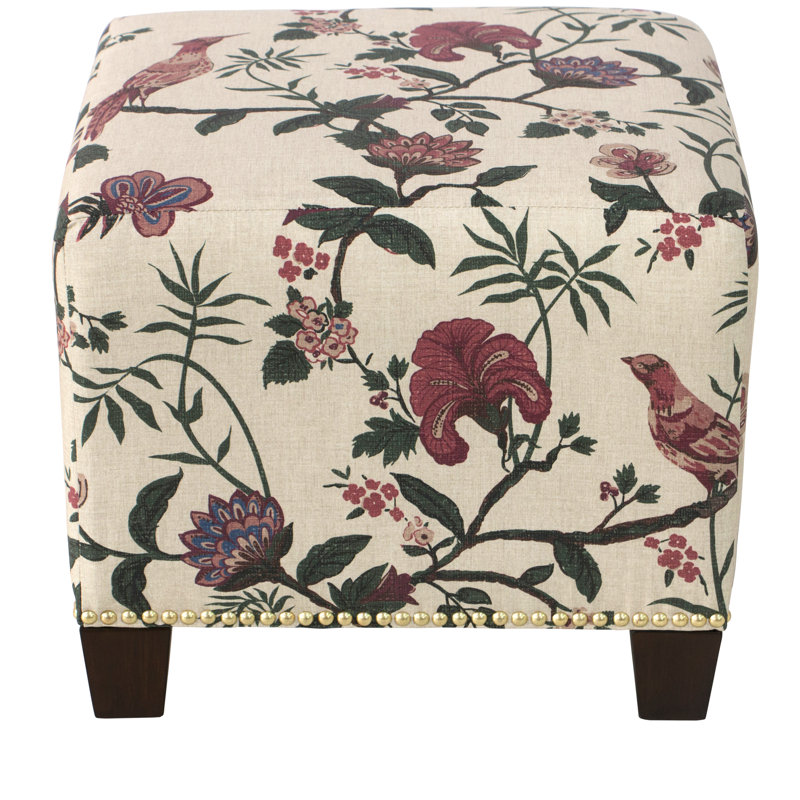 Arisha Upholstered Ottoman, Shaana Holiday Red