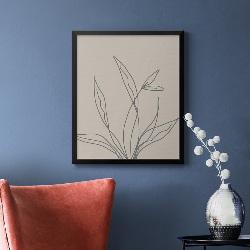 «Neutral Lines II», toile encadrée de qualité supérieure - prête à être accrochée, Noir, H 20 po x l 16 po