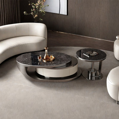 Modern rock plate coffee table