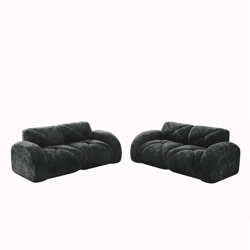 Ensemble de canapé 2 pièces, Noir
