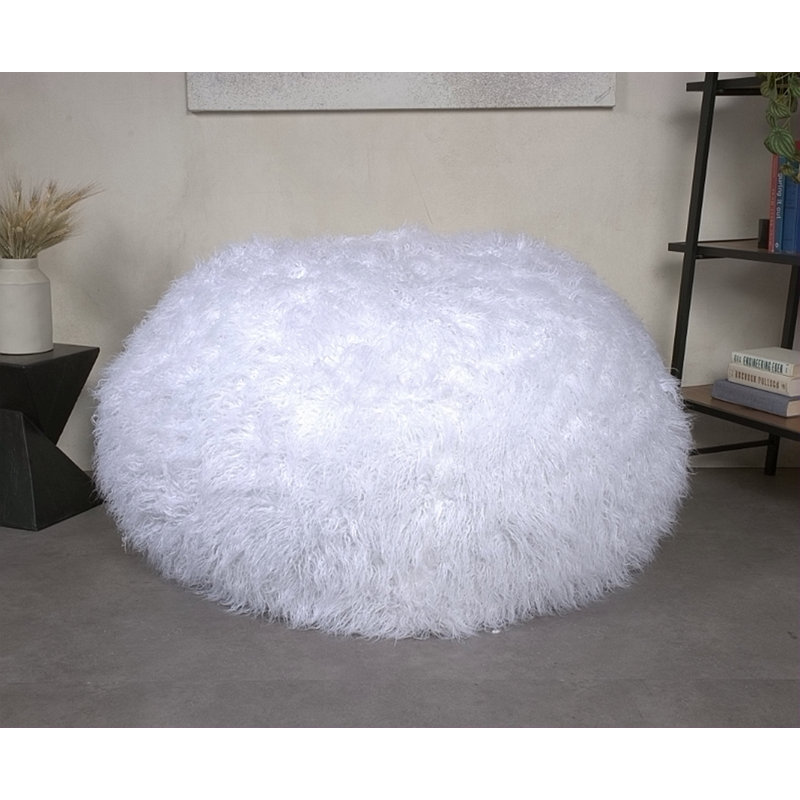 Sac à billes Mahin, Fausse fourrure blanche 