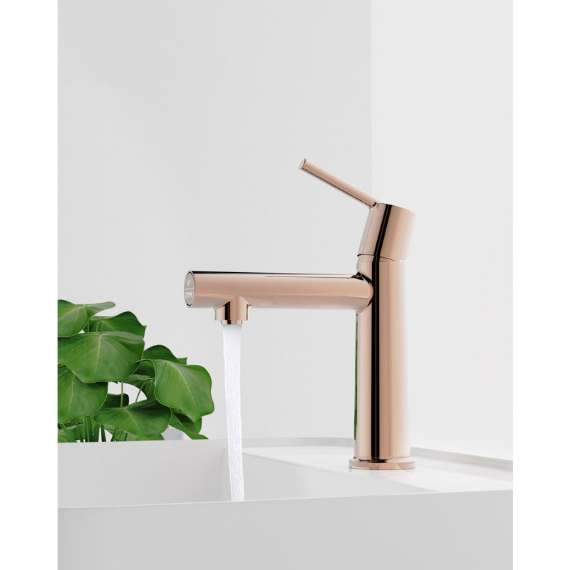 Rose Gold Single Handle Bathroom Faucet For 1 Or 3 Holes ,Fountain And Flow Mode Two-In-One Function,Deck Mount Laundry Vanity Sink Faucet With Two 9/16" Hoses