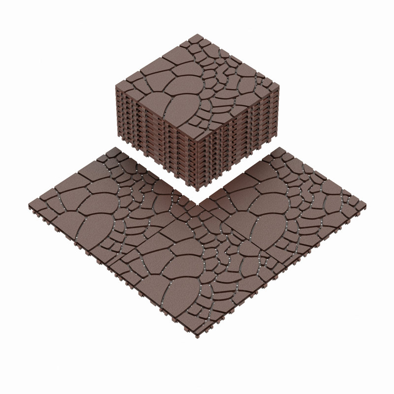 Carreaux de patio en pierre de 12 po à texture de pierre, carreaux de terrasse à emboîtement de module de bricolage, carreaux de cour faciles et rapides à installer pour le porche, le balcon de la cour, 44 pièces