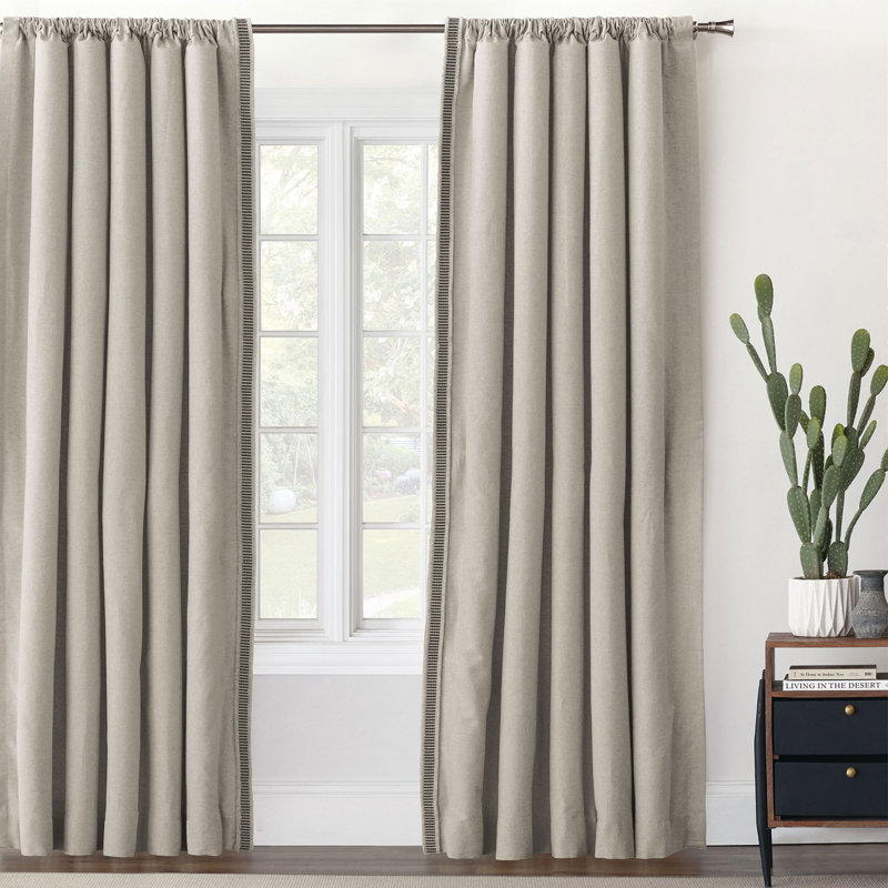 Moab Cotton Blend Room Darkening Left Leading Edge Curtain Panel, 48" W x 96" L, Left