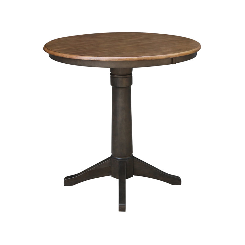 Gianluka Counter Height Solid Wood Dining Table, 35.9" H x 36" L x 36" W, Hickory/Washed Coal