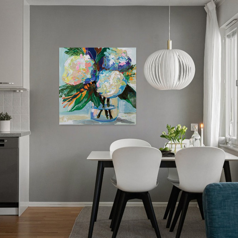 Courtesy, fleur d'hortensia contemporaine, H 32 po x l 32 po