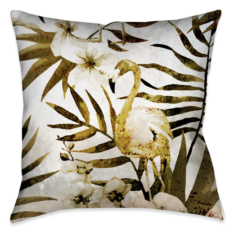 Coussin extérieur Golden Flamingo Golden Flamingo, H 20 po x l 20 po