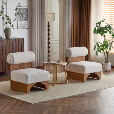 Aundray Modern Accent Chairs With Rolled Backrest
