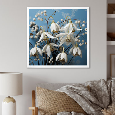 " Minimalism Blue And White Snowdrops Bloom IV "