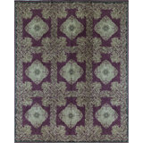 Savonnerie Wool Geometric Area Rug