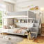 Lits gain d'espace avec rangement, format XL superposé à Queen, en bois, style moderne-1080994956