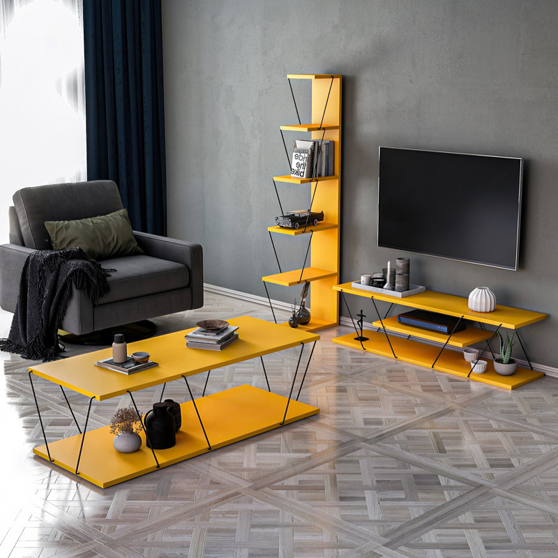 Ensemble de meubles de salon, Jaune