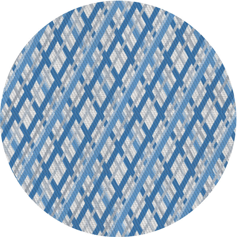 Geometric Indoor Rug, Round 5'