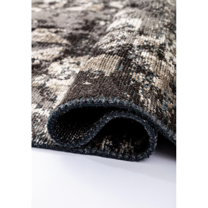 Rebia Abstract Hand Loom Indoor / Outdoor Area Rug, Rectangle 5'3" x 7'6"