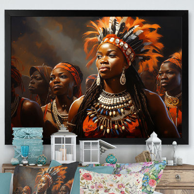 Brown African Zulu Festive Revelry - African Tribal Canvas Print