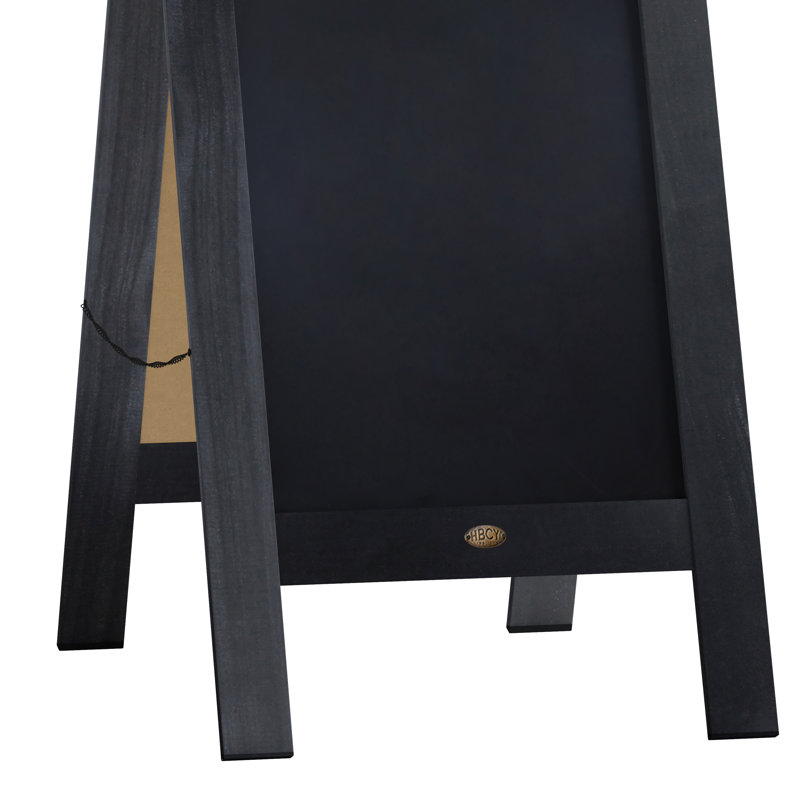 Canterbury 40" Black Pine A-Frame Magnetic Chalkboard Sign