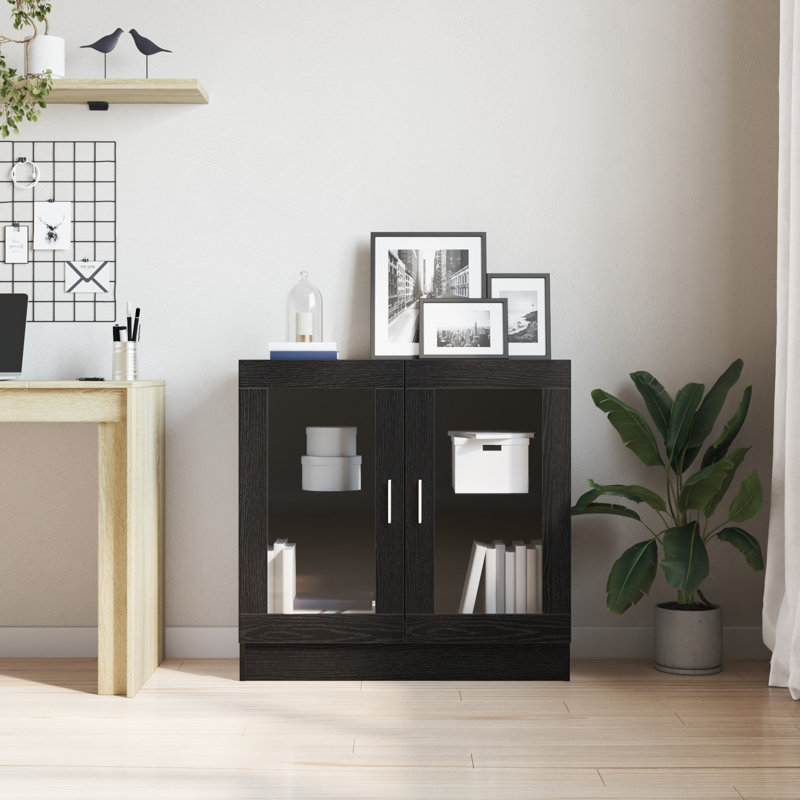 Armoire à livres vidaXL chêne noir 32,48 x 12,01 x 31,50 po en bois d'ingénierie