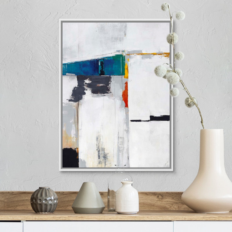Reproduction d'art sur toile, H 18 po x l 14 po x P 1,75 po, Cadre flottant blanc