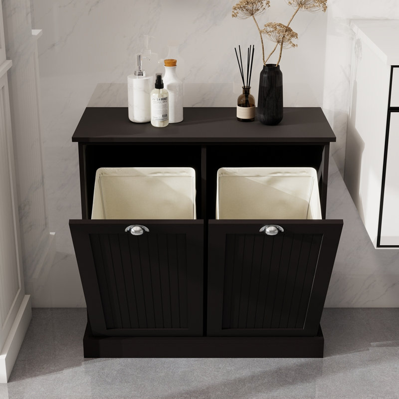 Armoire de trieur de linge durable et élégante avec deux compartiments pour une organisation efficace et un design moderne