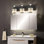 Luminaire de salle de bain en cristal 3 lumières avec cadre, éclairage mural moderne pour miroirs de salle de bain, homologué UL