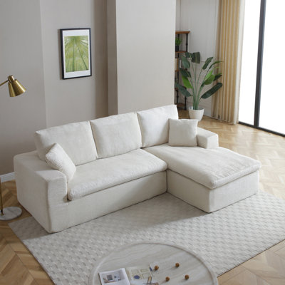 102" Modular Sectional Sofa No Assembly, L-Shape Floor Sectional Couch with Chaise