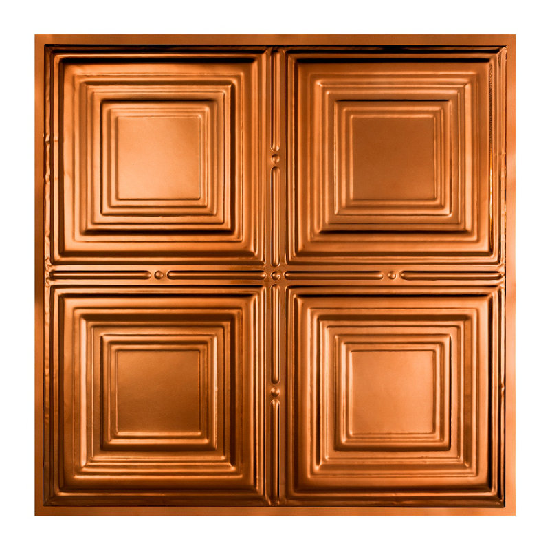Tuile de plafond Great Lakes Tin Syracuse 2 pi x 2 pi (paquet de 5), Cuivre