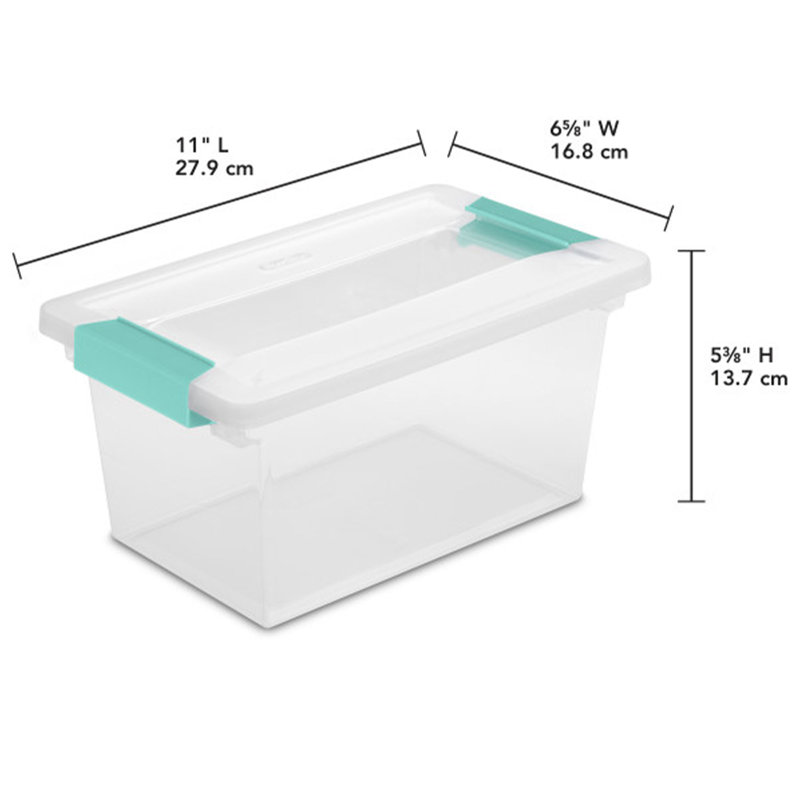 Sterilite Clip Box Clear Home Storage Tote Container with Lid, 12
