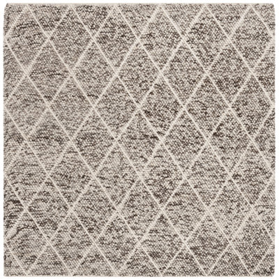 Huberty Brown Gray Hand-Woven Geometric Rug