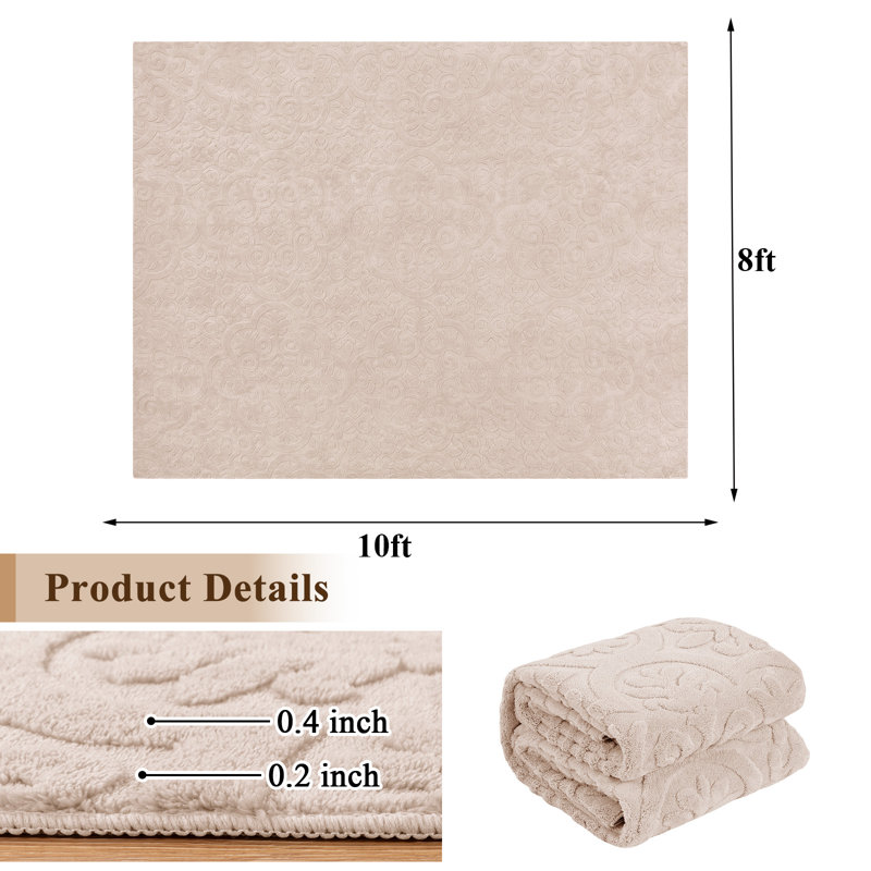 Tapis imprimé antidérapant lavable à la machine, Rectangle 10 pi x 7 pi 10 po