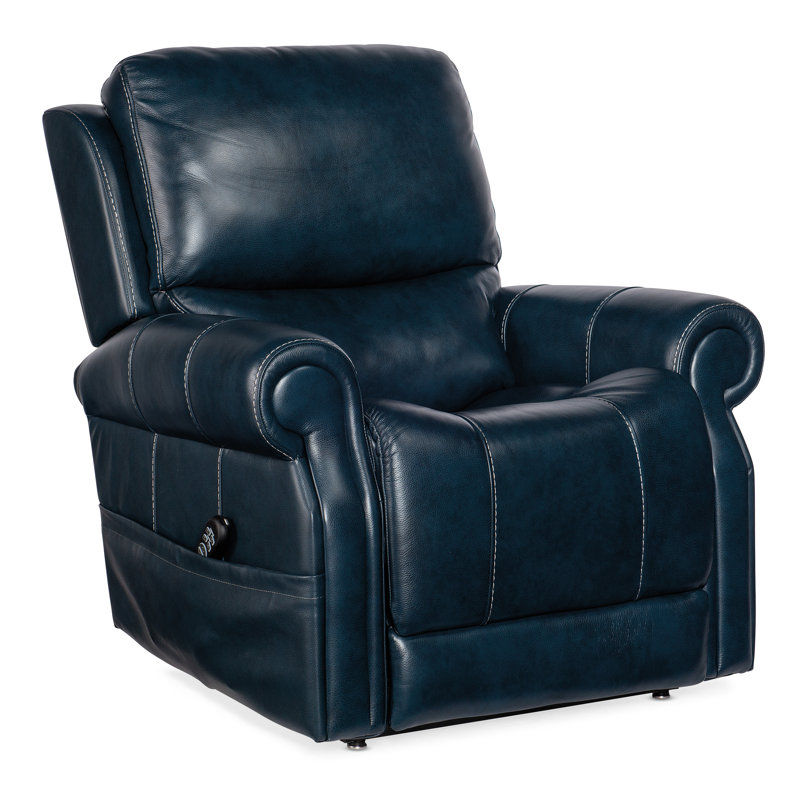 RC Recliner, Blue Genuine Leather