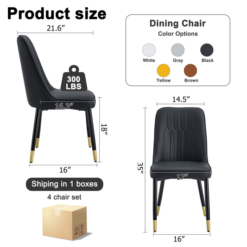 Shantai Unfinished Tufted Upholstered Back Side Chair, Black